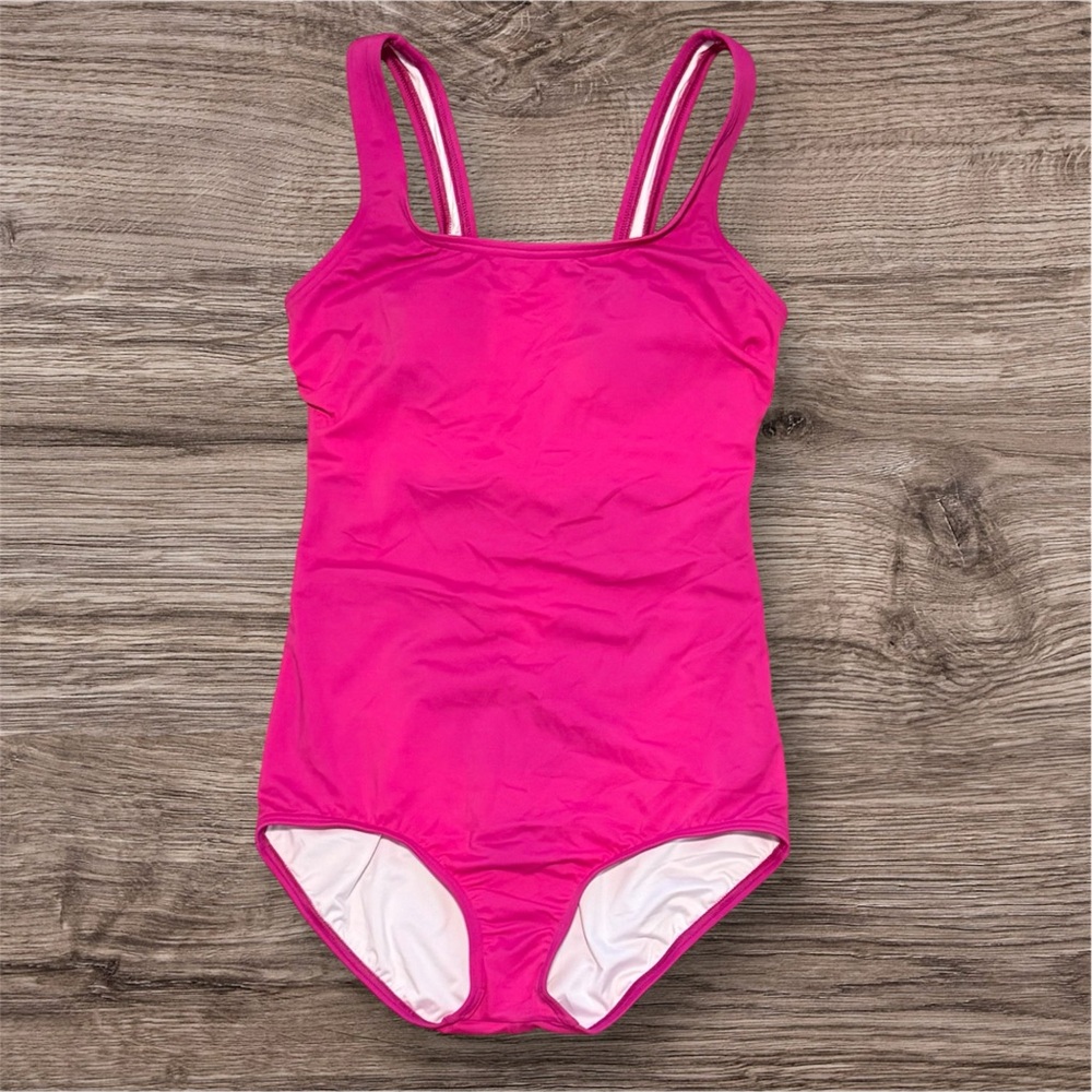 Land’s End Hot Pink One Piece Swimsuit Tugless Sporty Size 4L NWOT